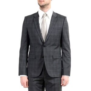 Calvin Klein Men’s Grey 100% Wool Check Blazer